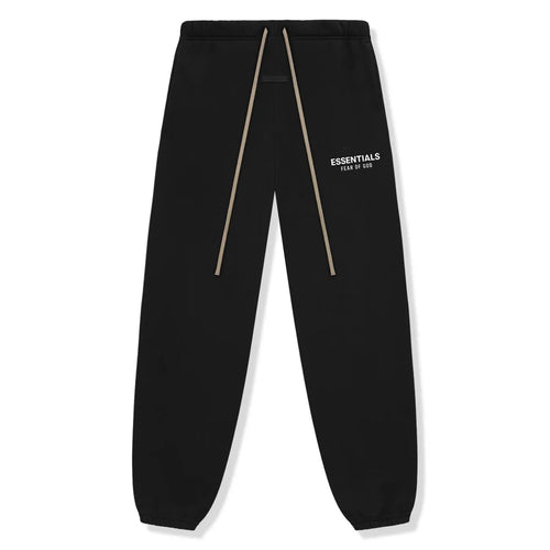 black sweatpants essentials on white background